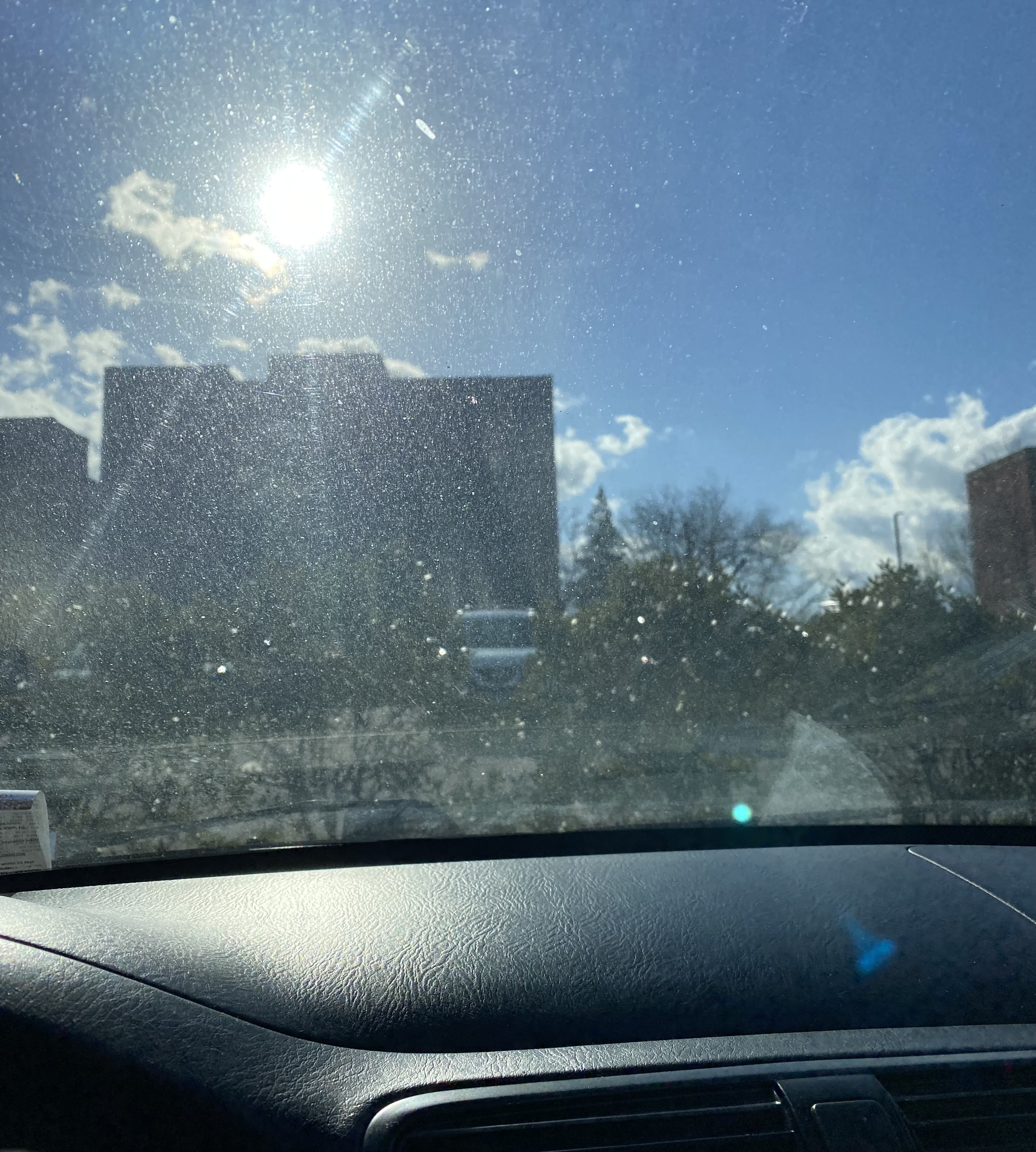 parked in the Storrs center parking lot, start of a work/school day